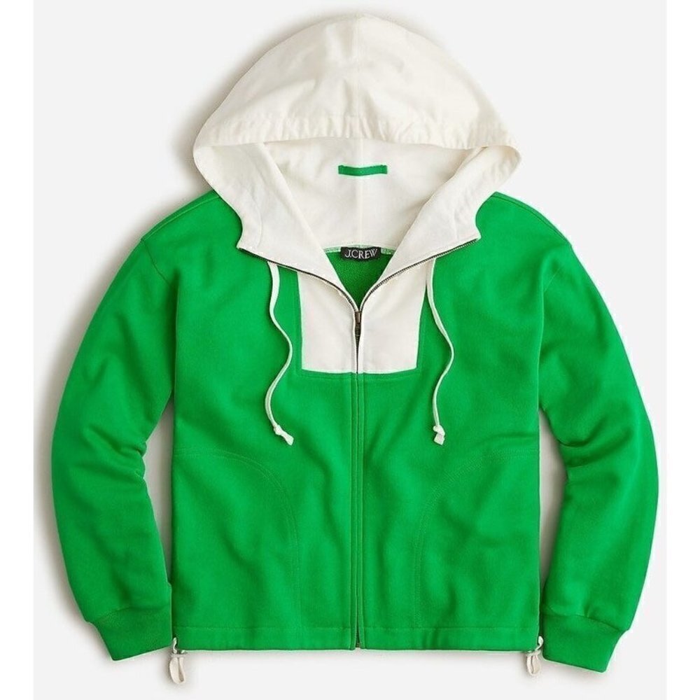J.Crew Full-zip terry fleece anorak sweatshirt jacket